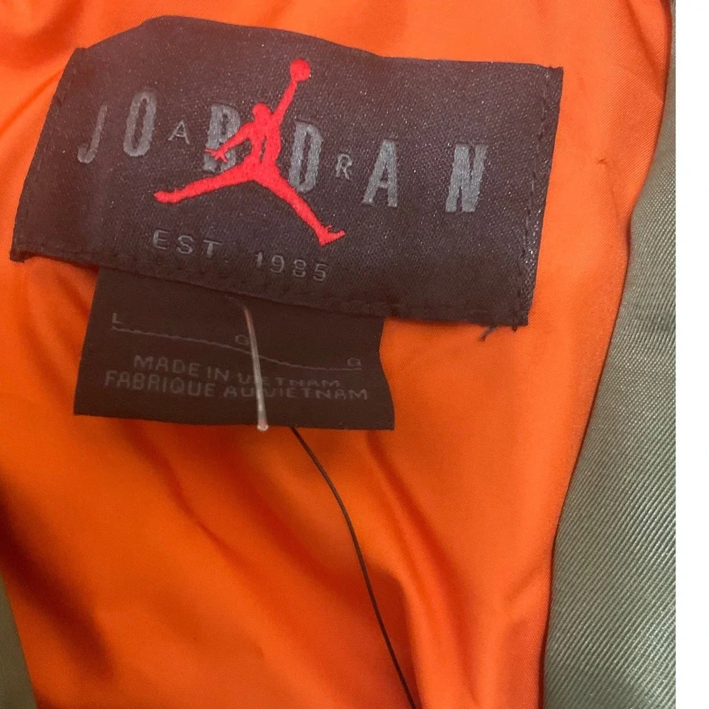 Jordan Bomber Jacket Mens Large Olive Green New Hooded Flight HV0540-222